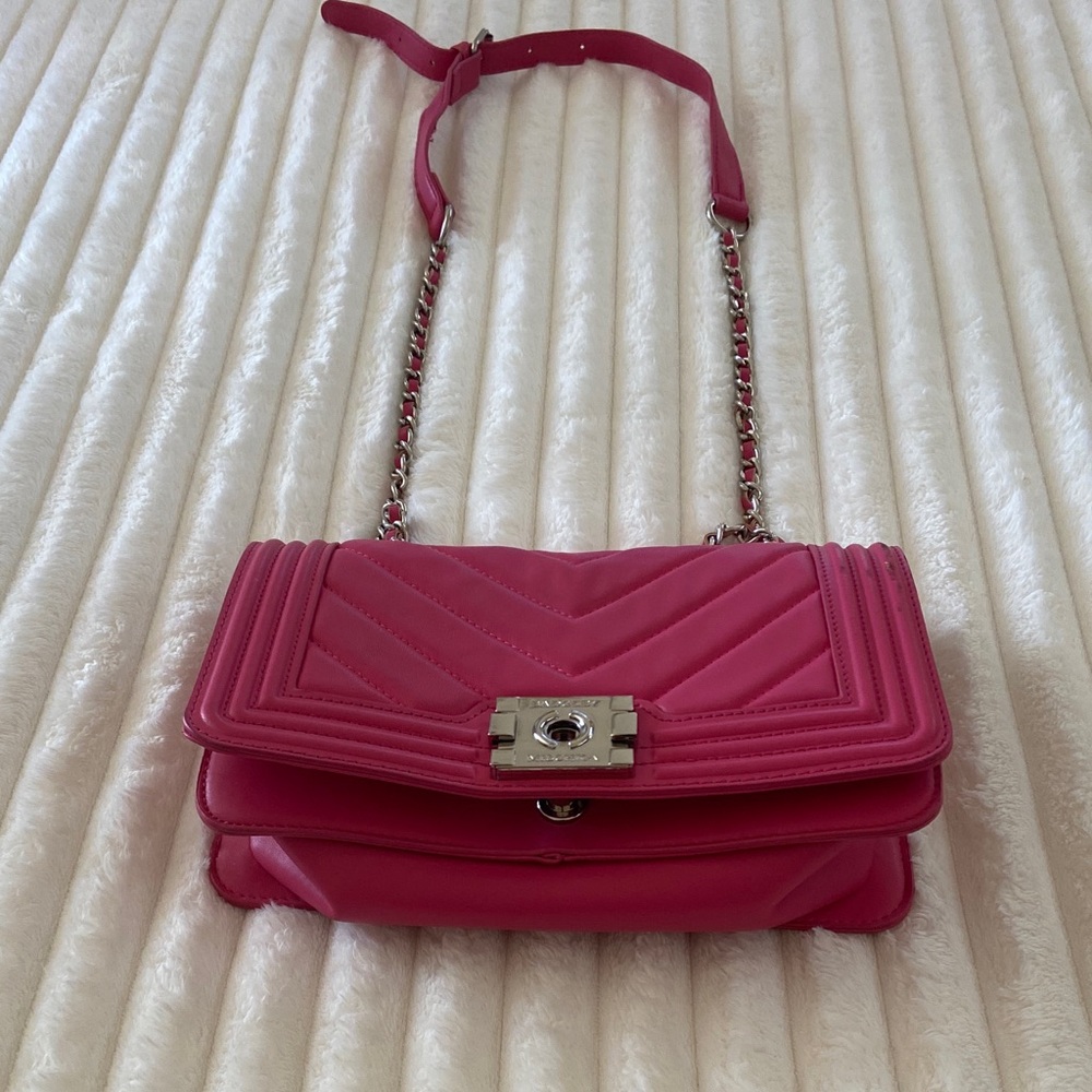Pink Quilted Chain Shoulder Bag